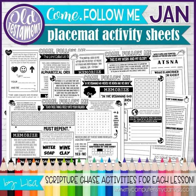2022 CFM Placemat Activity Sheets "PRE-ORDER" BUNDLE {JAN-DEC} PRINTABLE