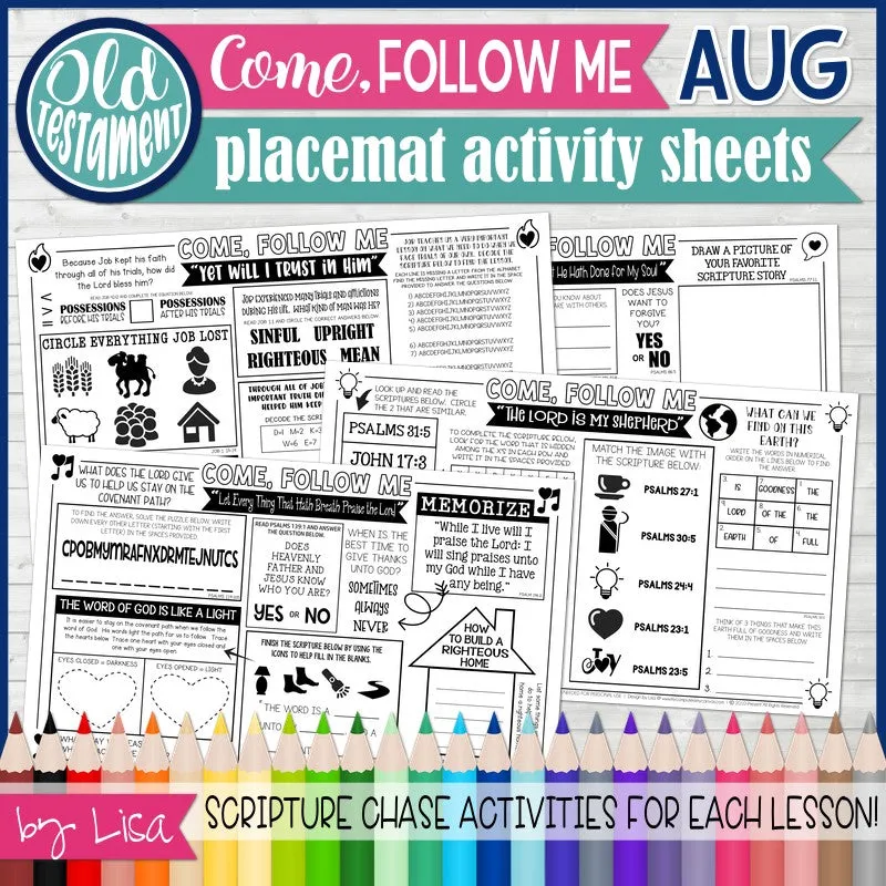 2022 CFM Placemat Activity Sheets "PRE-ORDER" BUNDLE {JAN-DEC} PRINTABLE