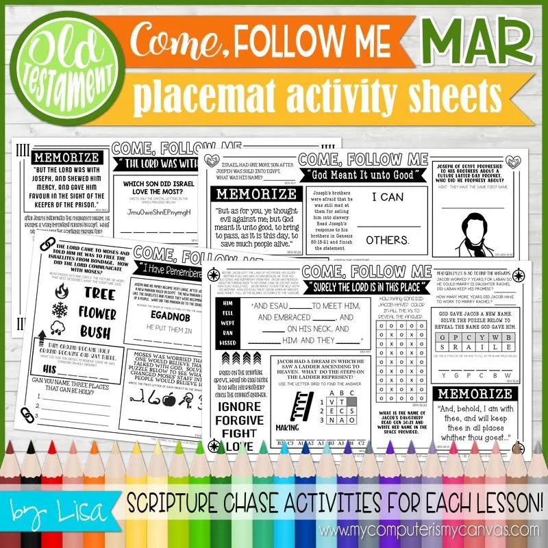2022 CFM Placemat Activity Sheets "PRE-ORDER" BUNDLE {JAN-DEC} PRINTABLE