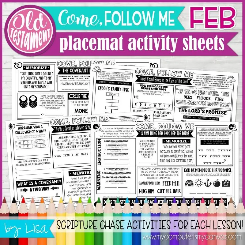 2022 CFM Placemat Activity Sheets "PRE-ORDER" BUNDLE {JAN-DEC} PRINTABLE