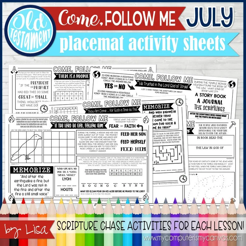 2022 CFM Placemat Activity Sheets "PRE-ORDER" BUNDLE {JAN-DEC} PRINTABLE