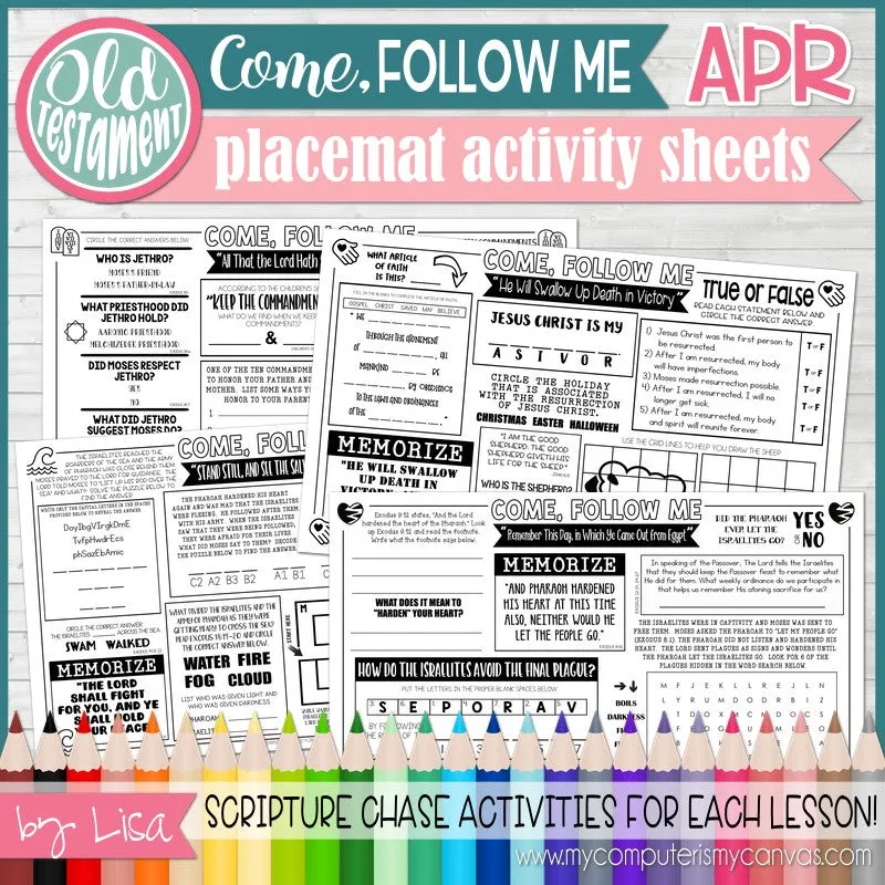2022 CFM Placemat Activity Sheets "PRE-ORDER" BUNDLE {JAN-DEC} PRINTABLE