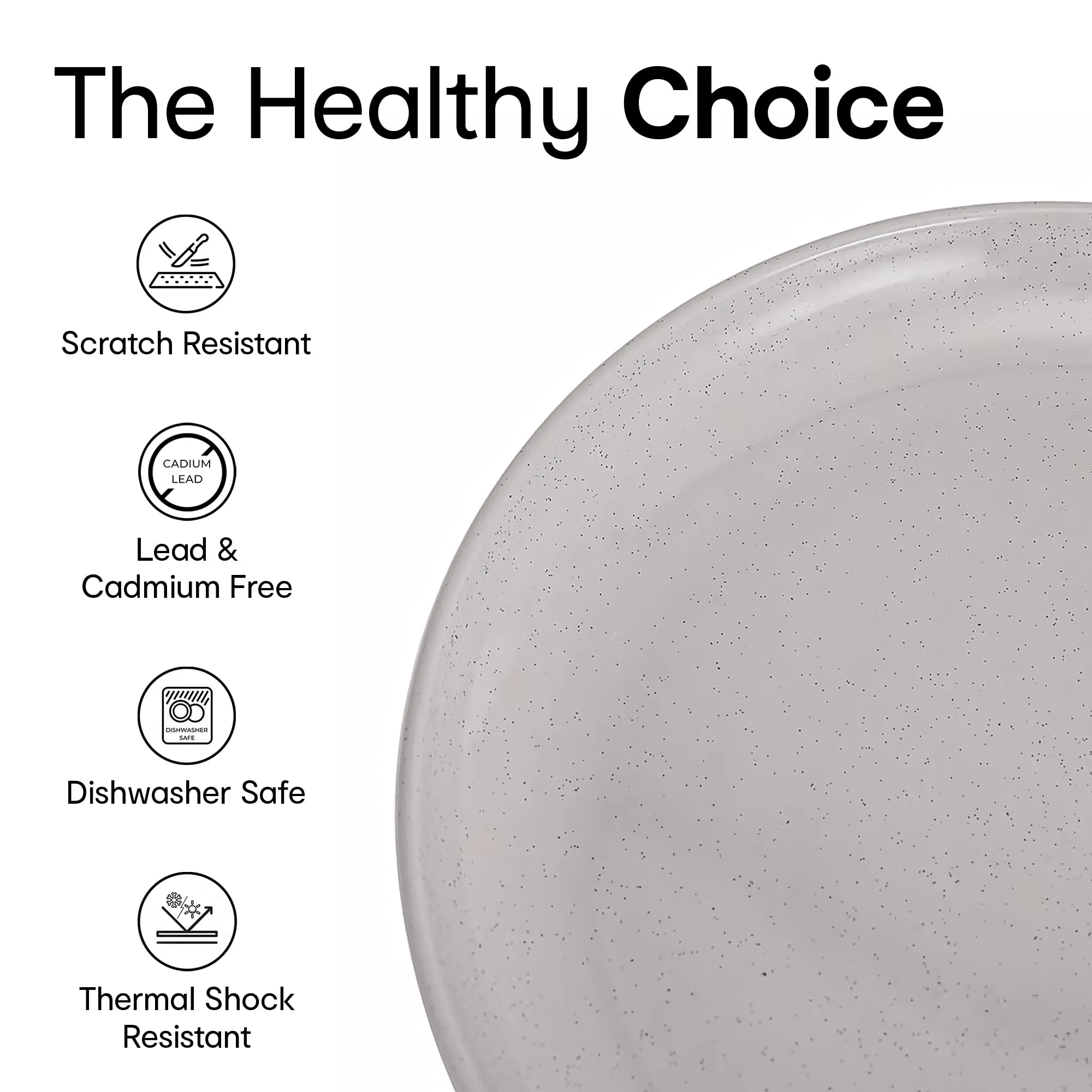 Anko Glazed Stoneware 12 pcs Dinner Set | Premium Crockery for Dining Table, Home, Restaurant, Gifting | Aesthetic Tableware Service Set for 6 | 6 Bowls (5.5"), 6 Side Plates (7"), Speckled White