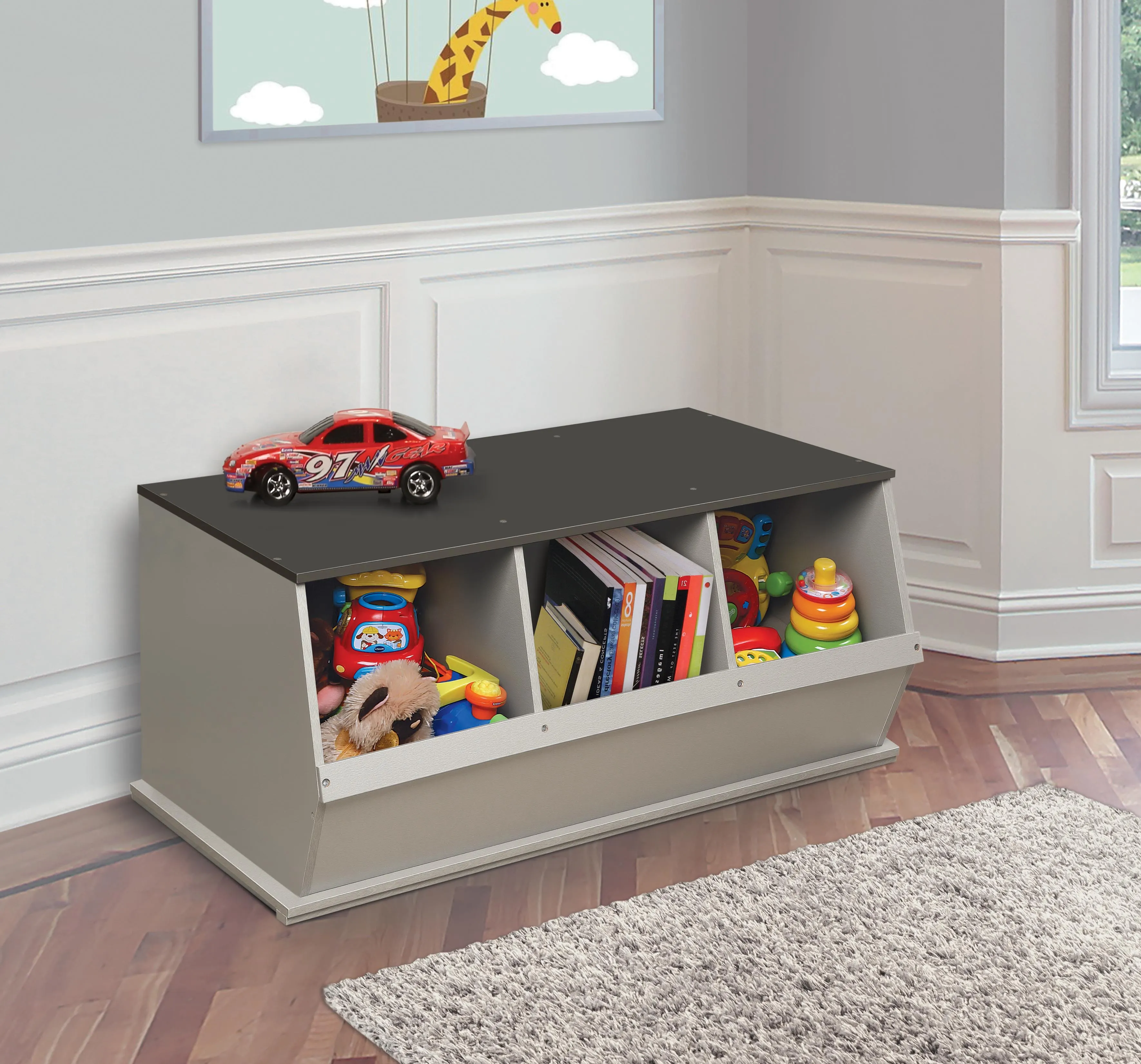 Badger Basket Three Bin Stackable Storage Cubby