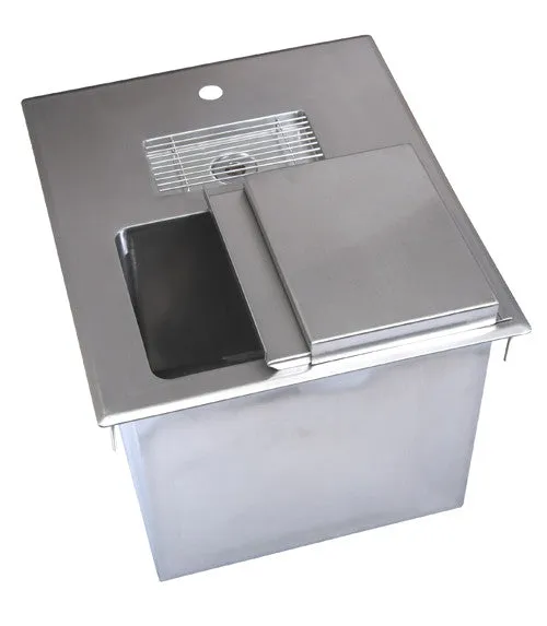 BK Resources BK-DIWSBL-2118X  18"W x21"D x 13"H Drop-In Ice Bin with Water Station