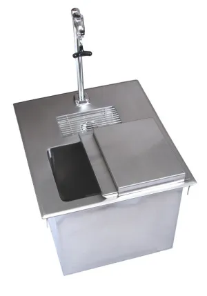 BK Resources BK-DIWSBL-2118X-P-G  18"W x21"D x 13"H Drop-In Ice Bin with Water Station