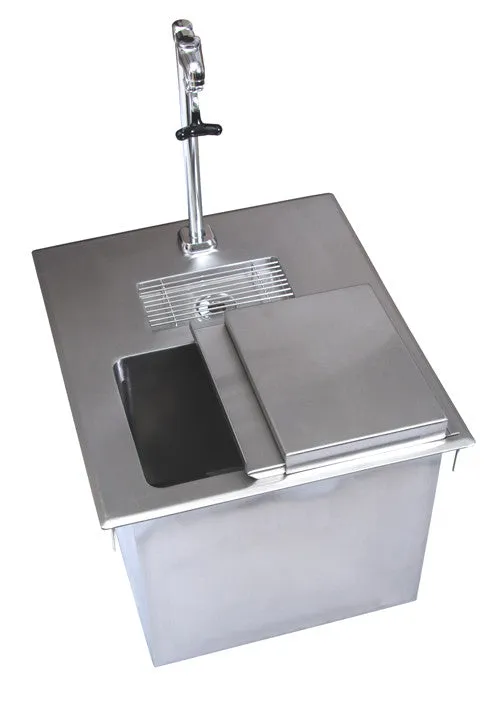BK Resources BK-DIWSBL-2118X-P-G  18"W x21"D x 13"H Drop-In Ice Bin with Water Station