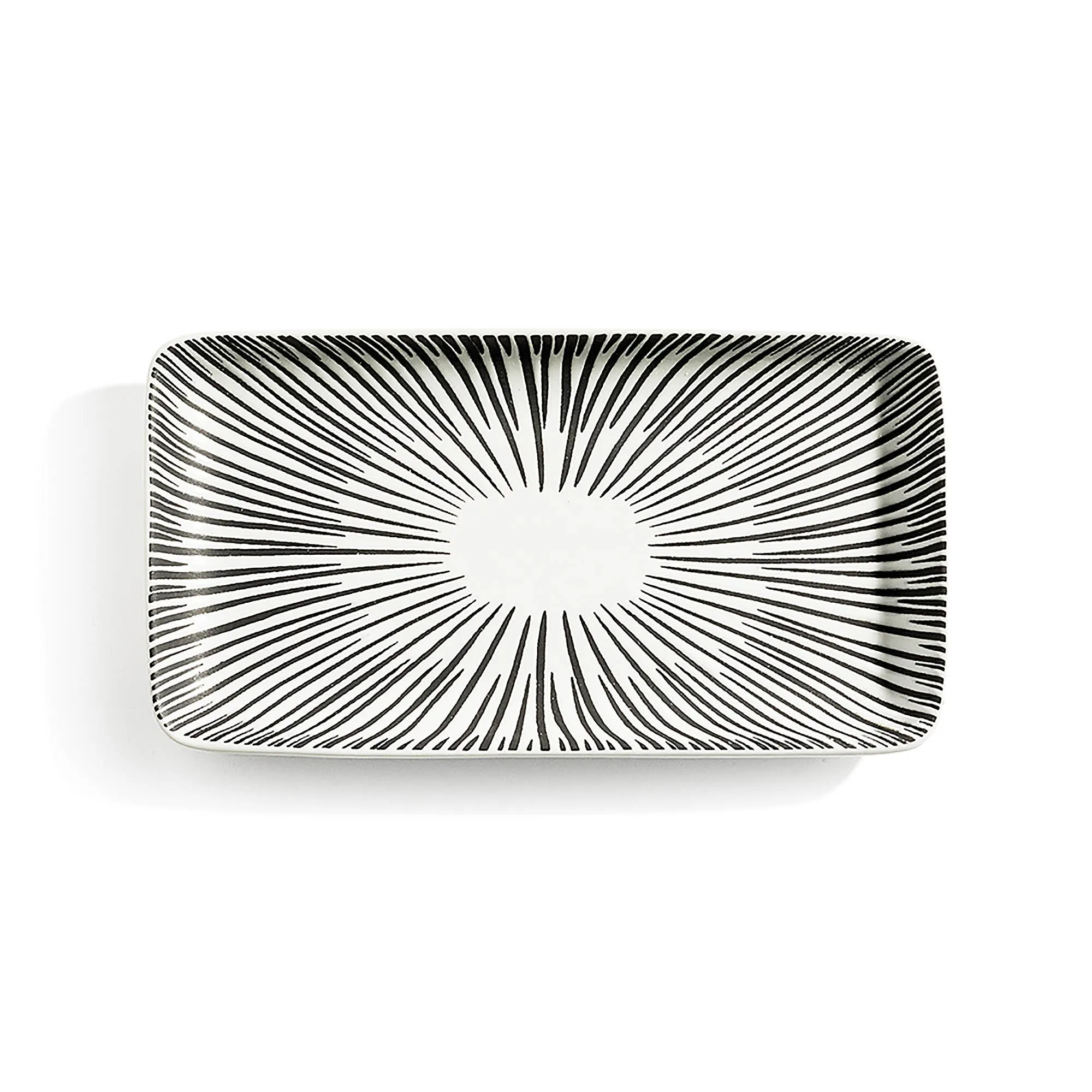 Black And White Ceramic Dash Medium Tray