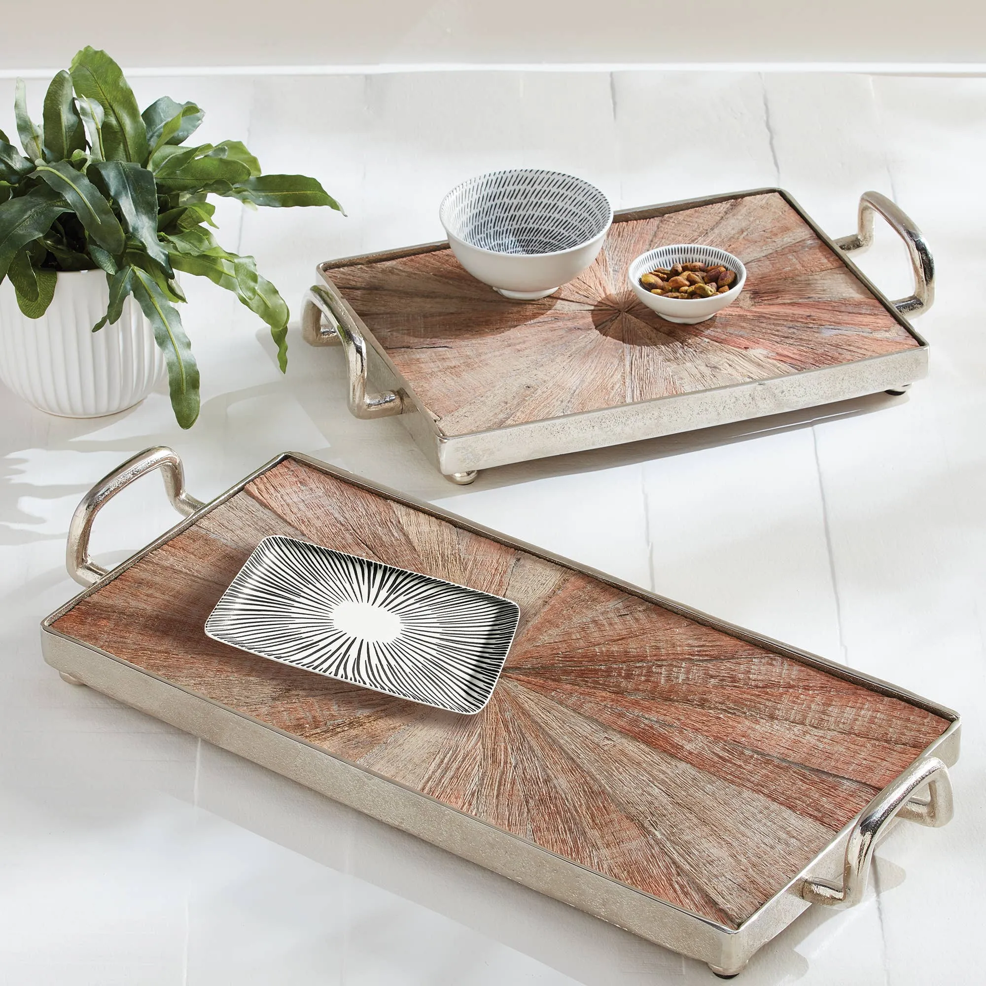 Black And White Ceramic Dash Medium Tray