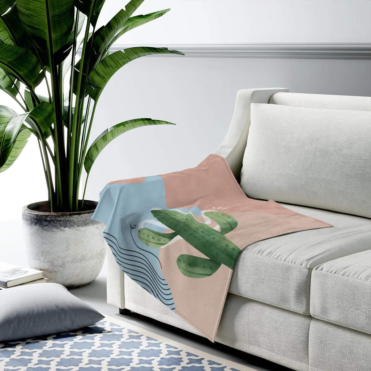 Cactus Abstract Blanket Plush Throw
