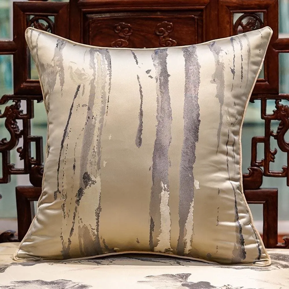 Chinese Style White Orange Cushion Covers