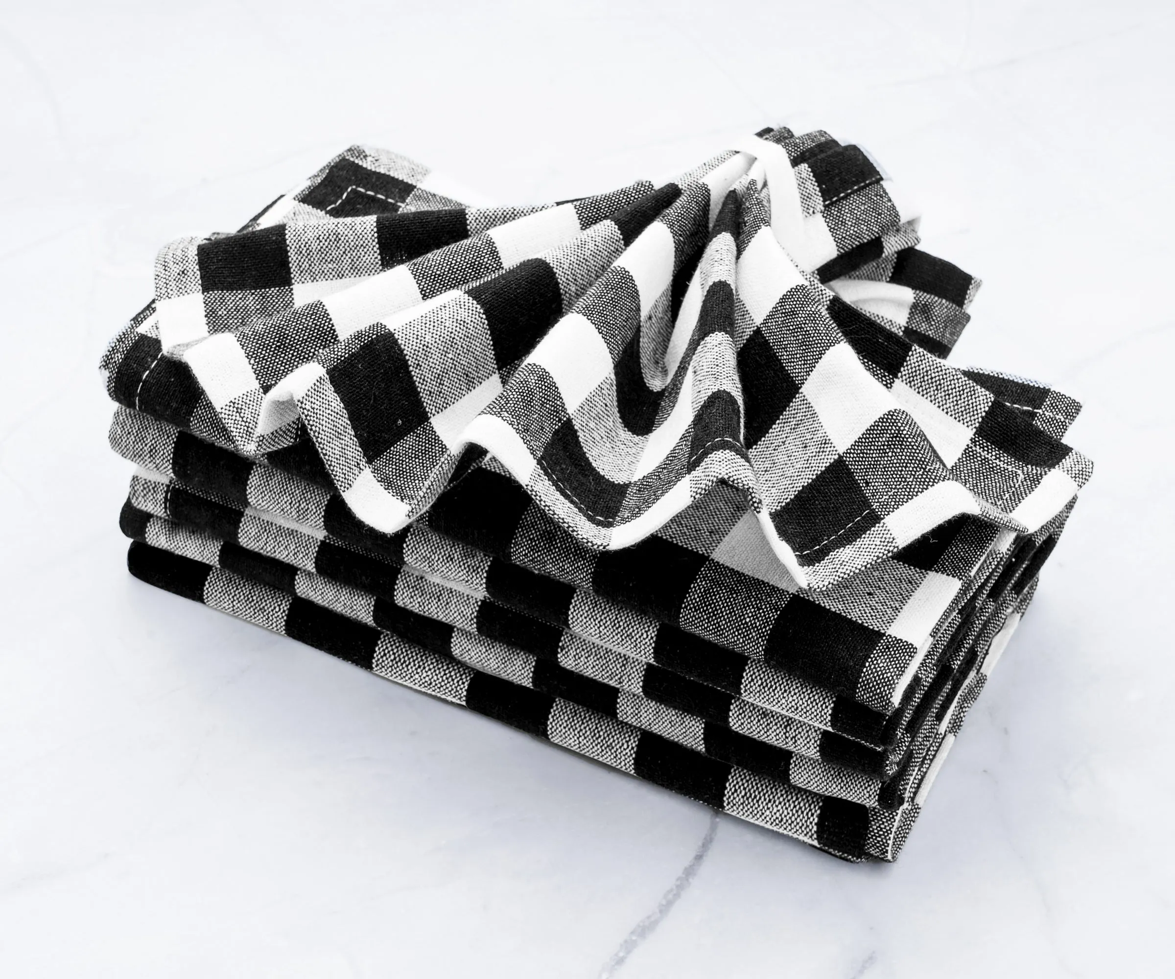 Cloth Napkins - 100% Cotton Napkins - Buffalo Plaid Napkins