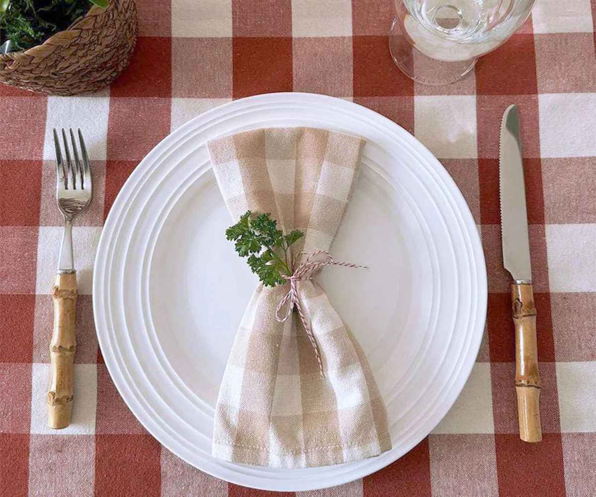 Cloth Napkins - 100% Cotton Napkins - Buffalo Plaid Napkins