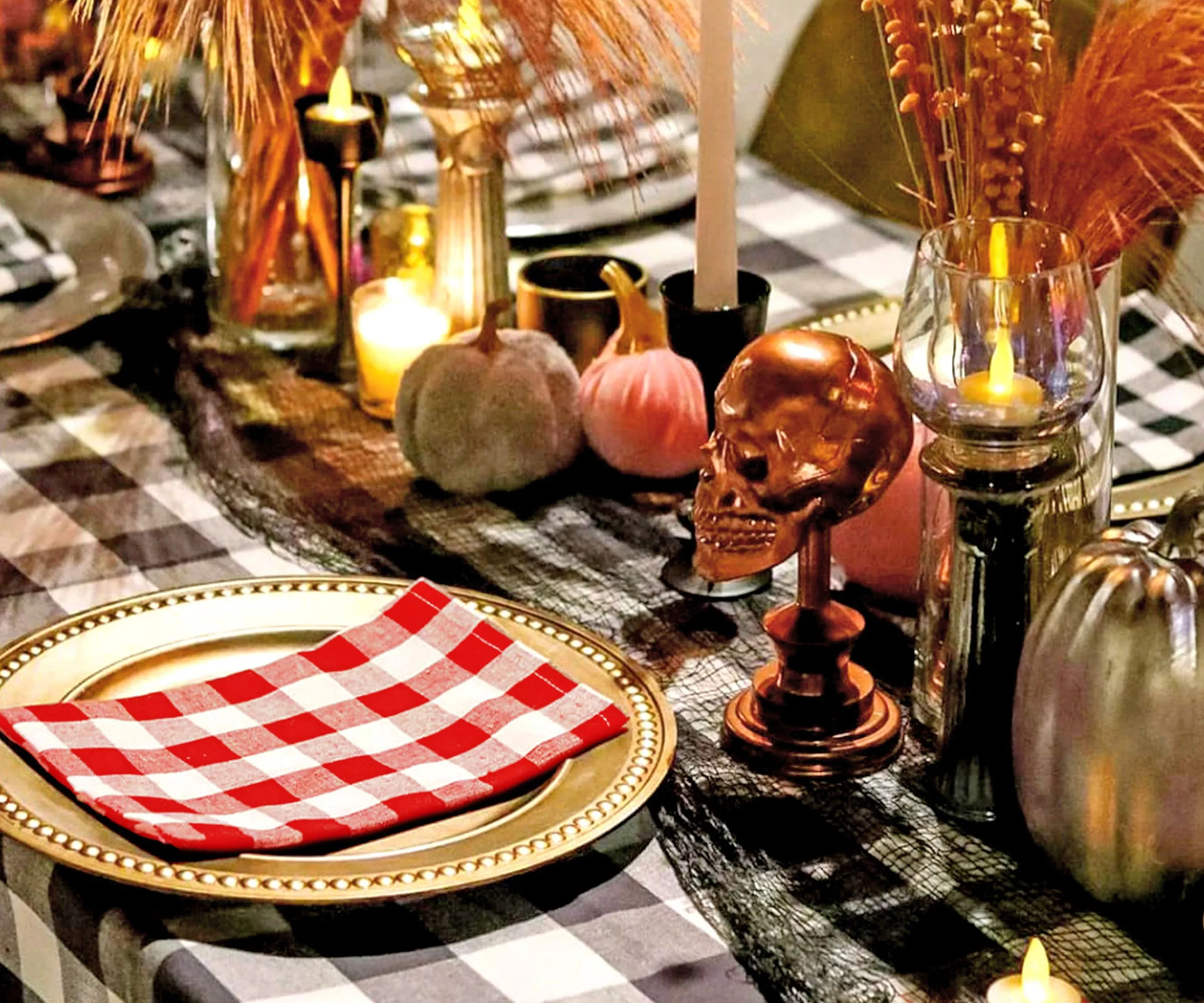 Cloth Napkins - 100% Cotton Napkins - Buffalo Plaid Napkins