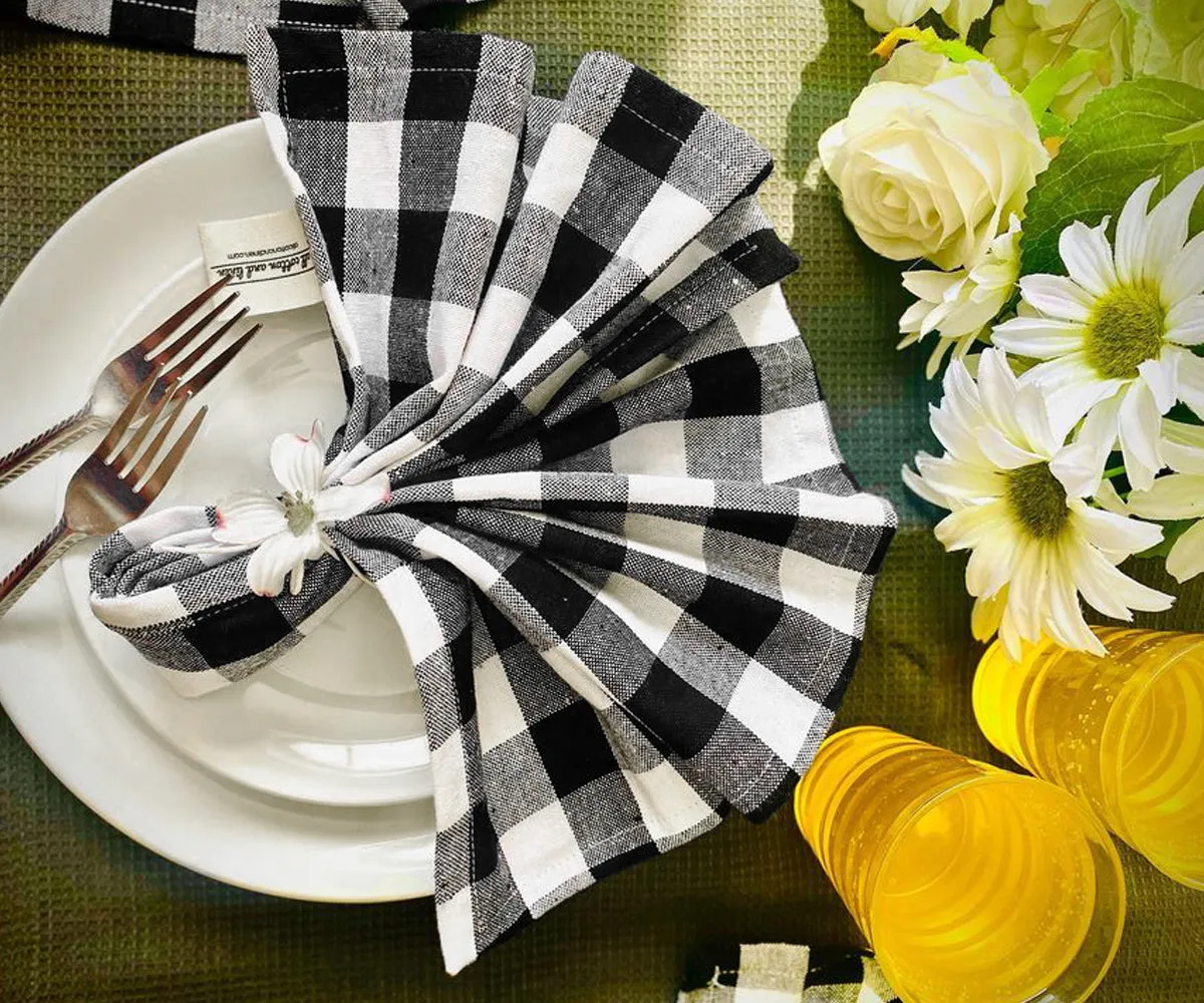 Cloth Napkins - 100% Cotton Napkins - Buffalo Plaid Napkins