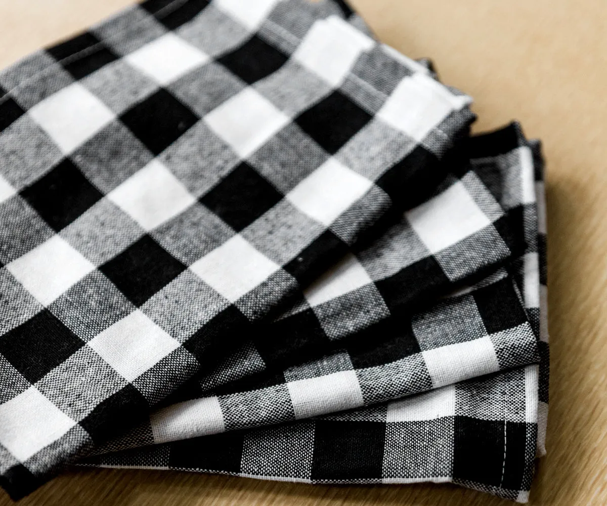 Cloth Napkins - 100% Cotton Napkins - Buffalo Plaid Napkins