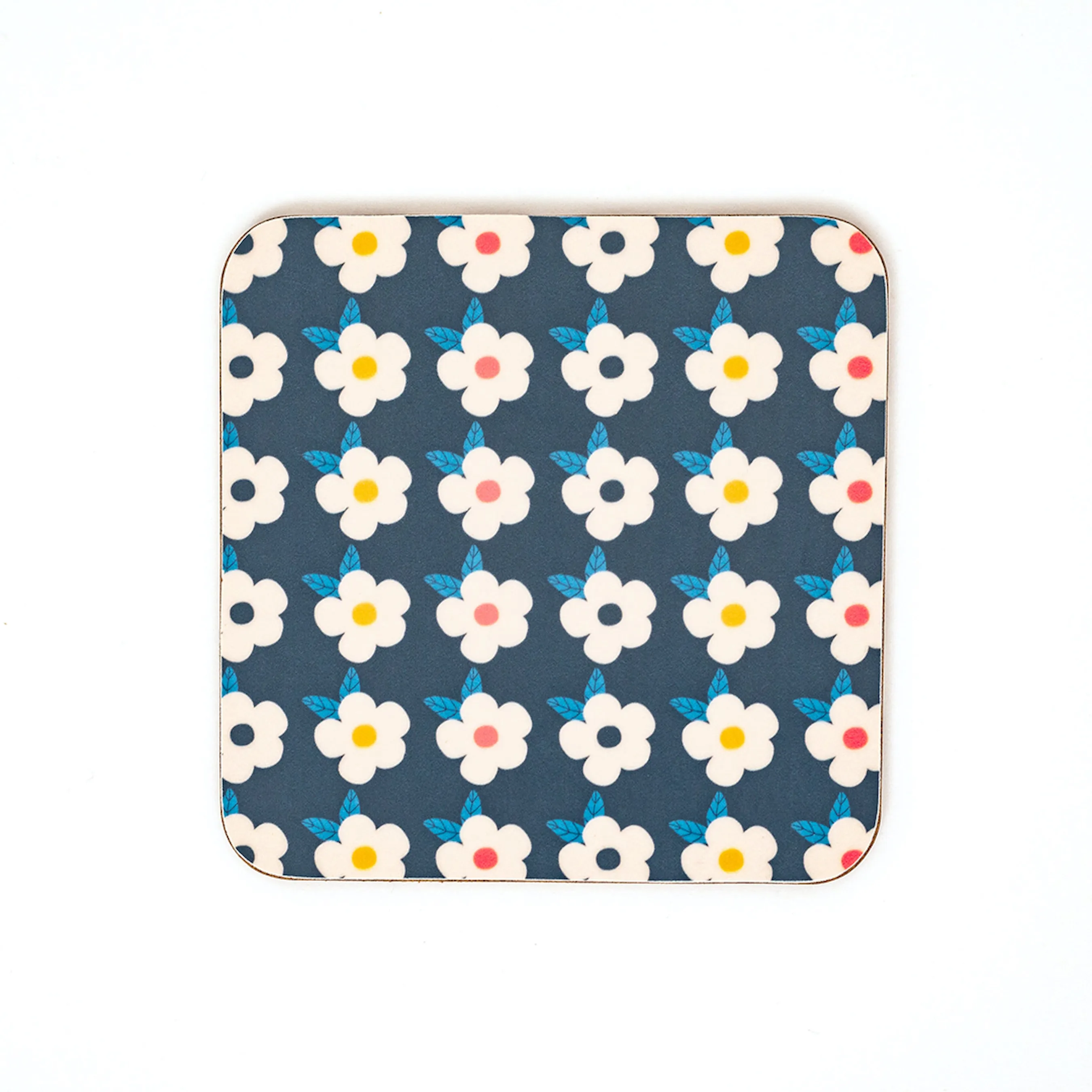 Colourful Retro Floral Coasters Set of Four - Enamelhappy
