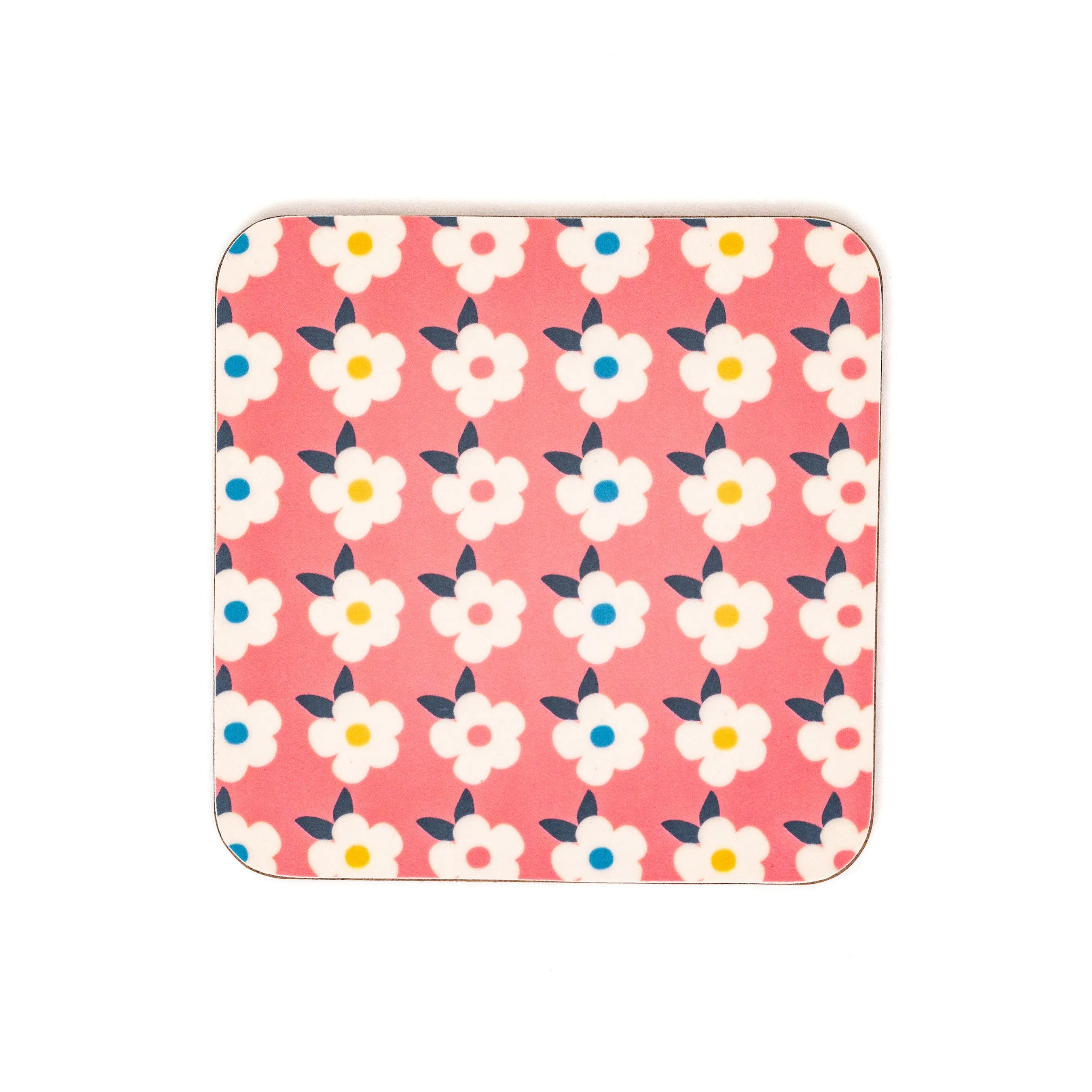 Colourful Retro Floral Coasters Set of Four - Enamelhappy