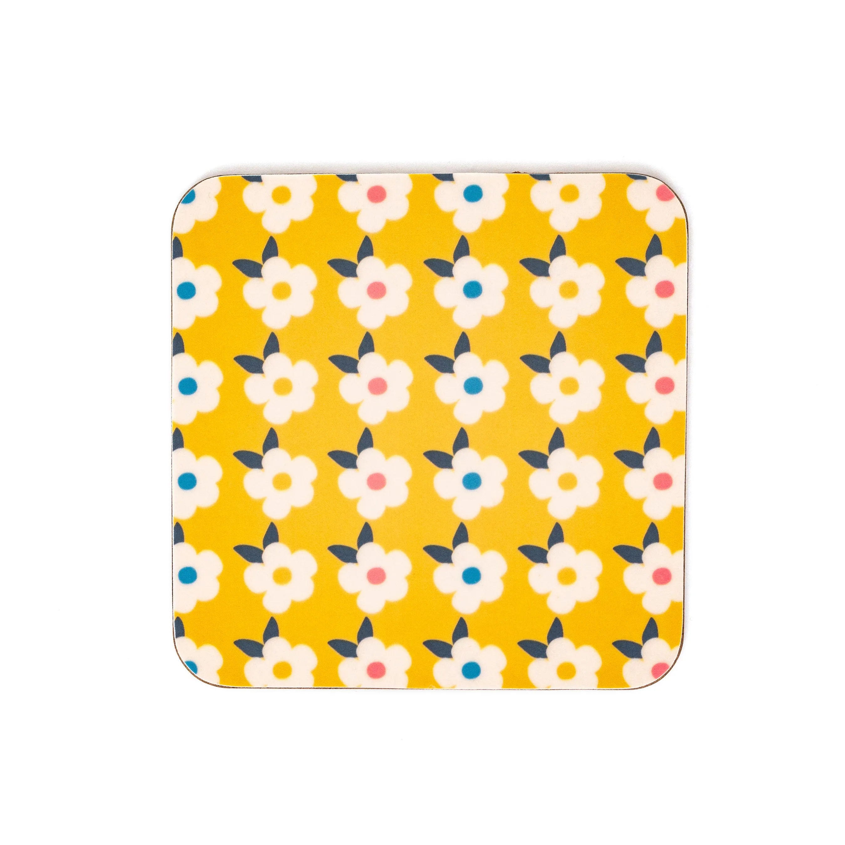 Colourful Retro Floral Coasters Set of Four - Enamelhappy