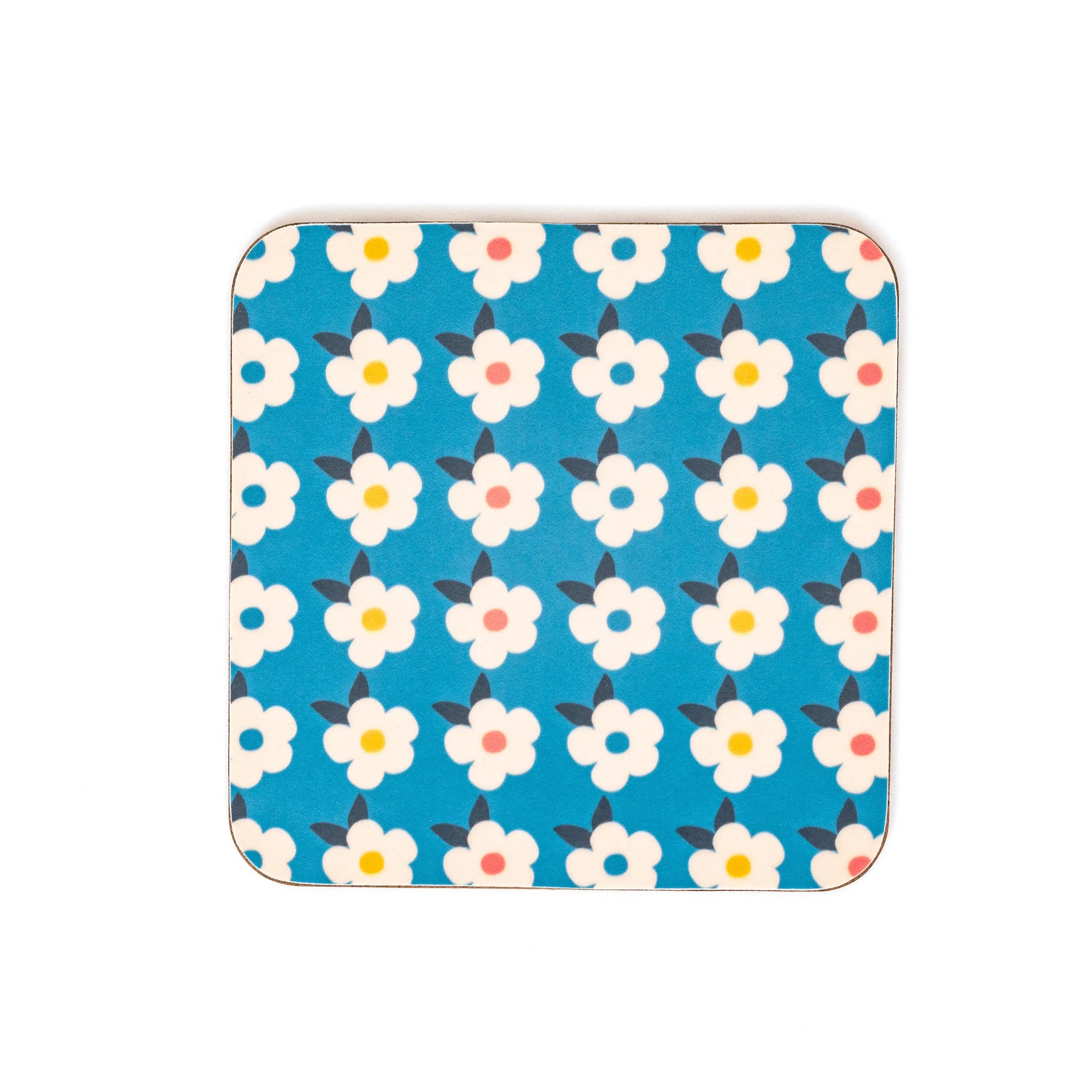 Colourful Retro Floral Coasters Set of Four - Enamelhappy
