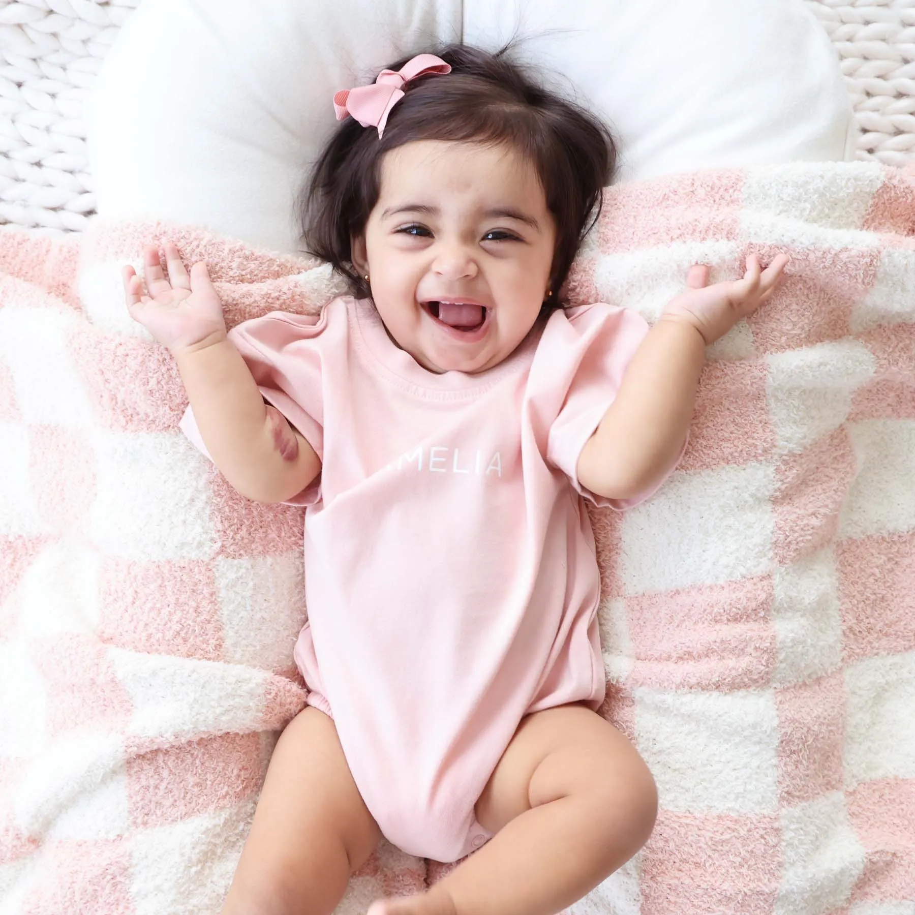 CuddleLane Luxe Blankets | Rose Check