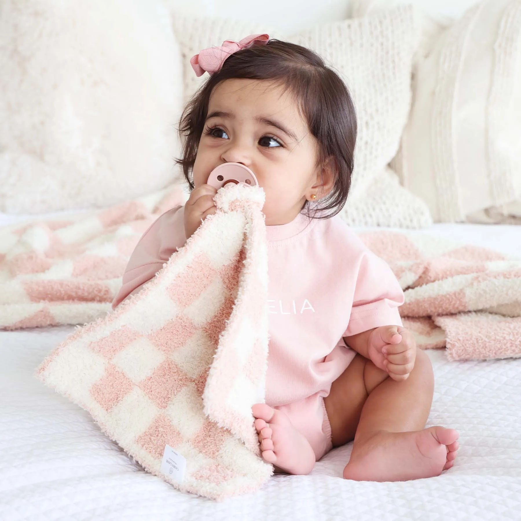 CuddleLane Luxe Blankets | Rose Check