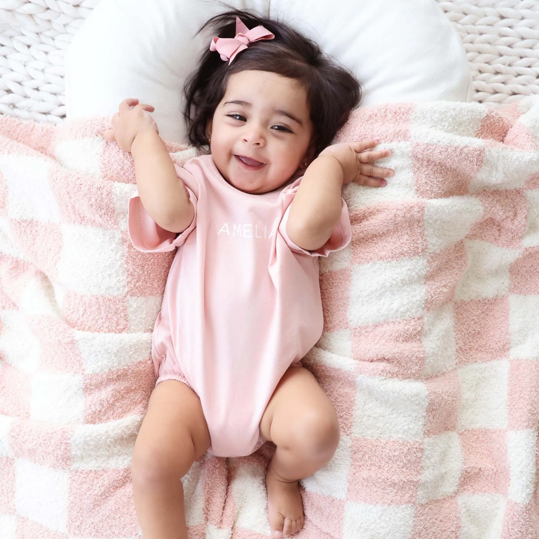 CuddleLane Luxe Blankets | Rose Check