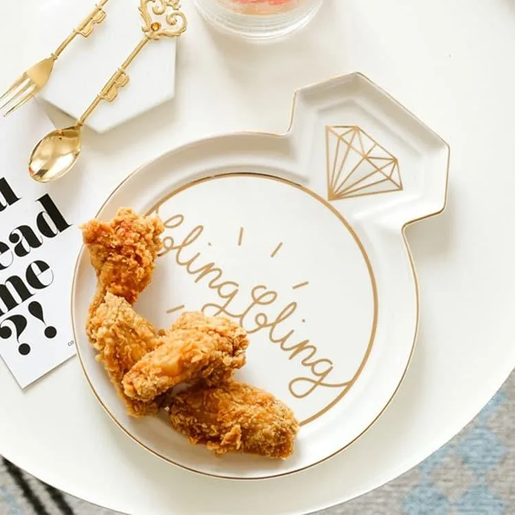 Diamond Ring Shaped Porcelain Dinnerware Set