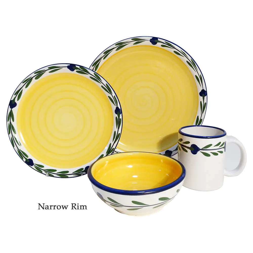 Dinnerware Set - 4 piece - White & Yellow & Blue & Green | Bella Flora