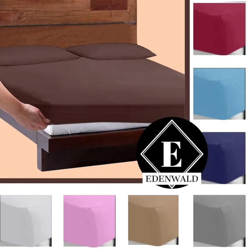 Edenwald 100% Waterproof Bedsheet | Water Proof Fitted Sheet | Fitted Bed Sheet Water Proof for Diwan_72x48_8 with Brown Color