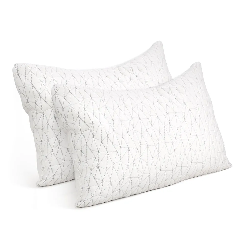 Gel Memory Foam Pillows Twin Pack - Hypoallergenic - Giselle Bedding