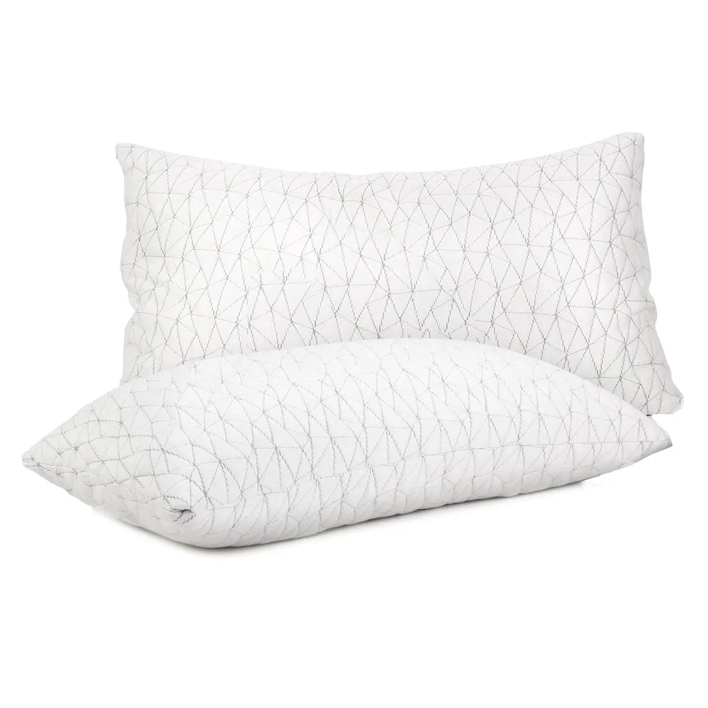 Gel Memory Foam Pillows Twin Pack - Hypoallergenic - Giselle Bedding