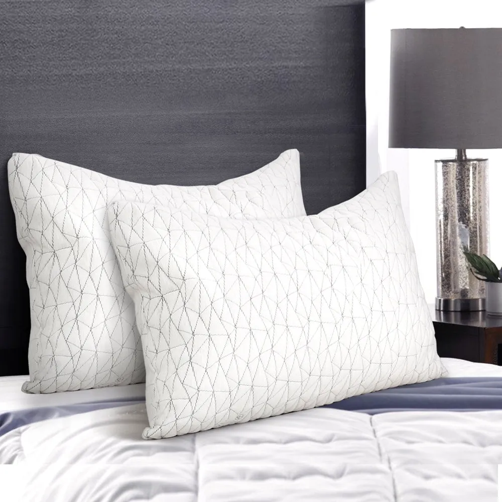 Gel Memory Foam Pillows Twin Pack - Hypoallergenic - Giselle Bedding