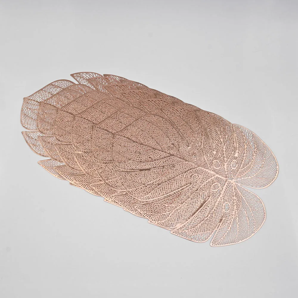 Golden Leaf Design Stylish Table Mat- Pack of 6