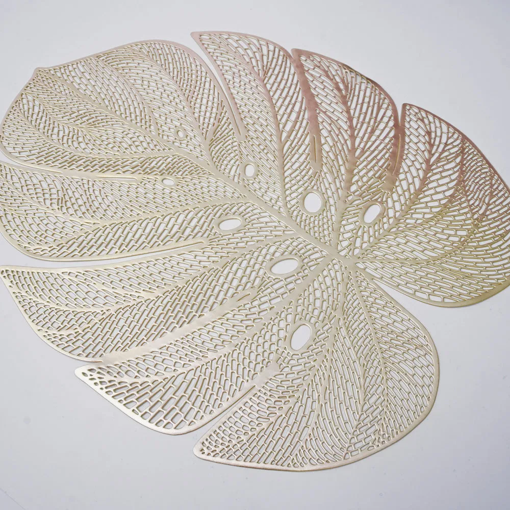 Golden Leaf Design Stylish Table Mat- Pack of 6