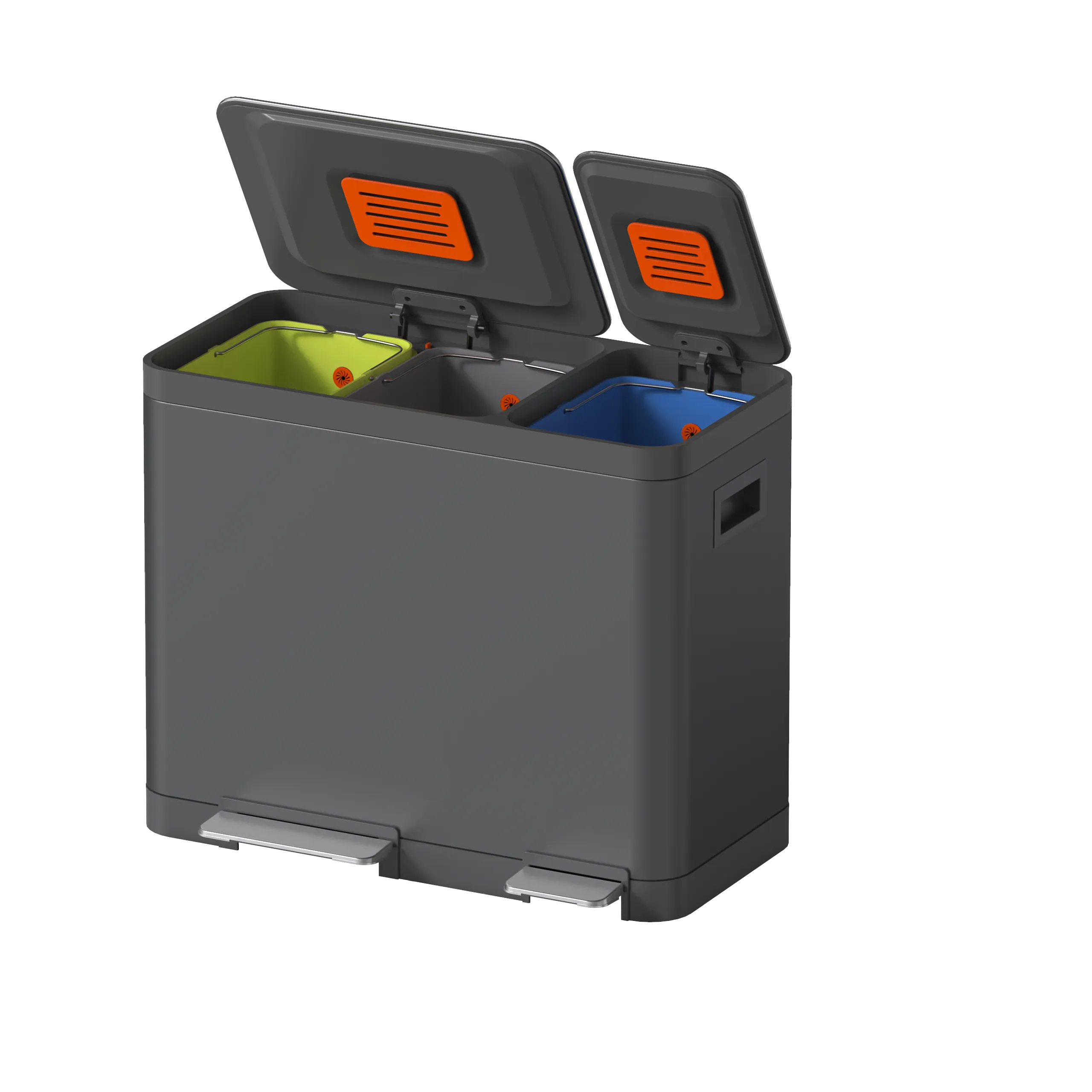 JAVA Recycling Bin | NAFISI | JH8870 | 16L 16L 16L | Triple Liner | Trash Bin | Waste Bin