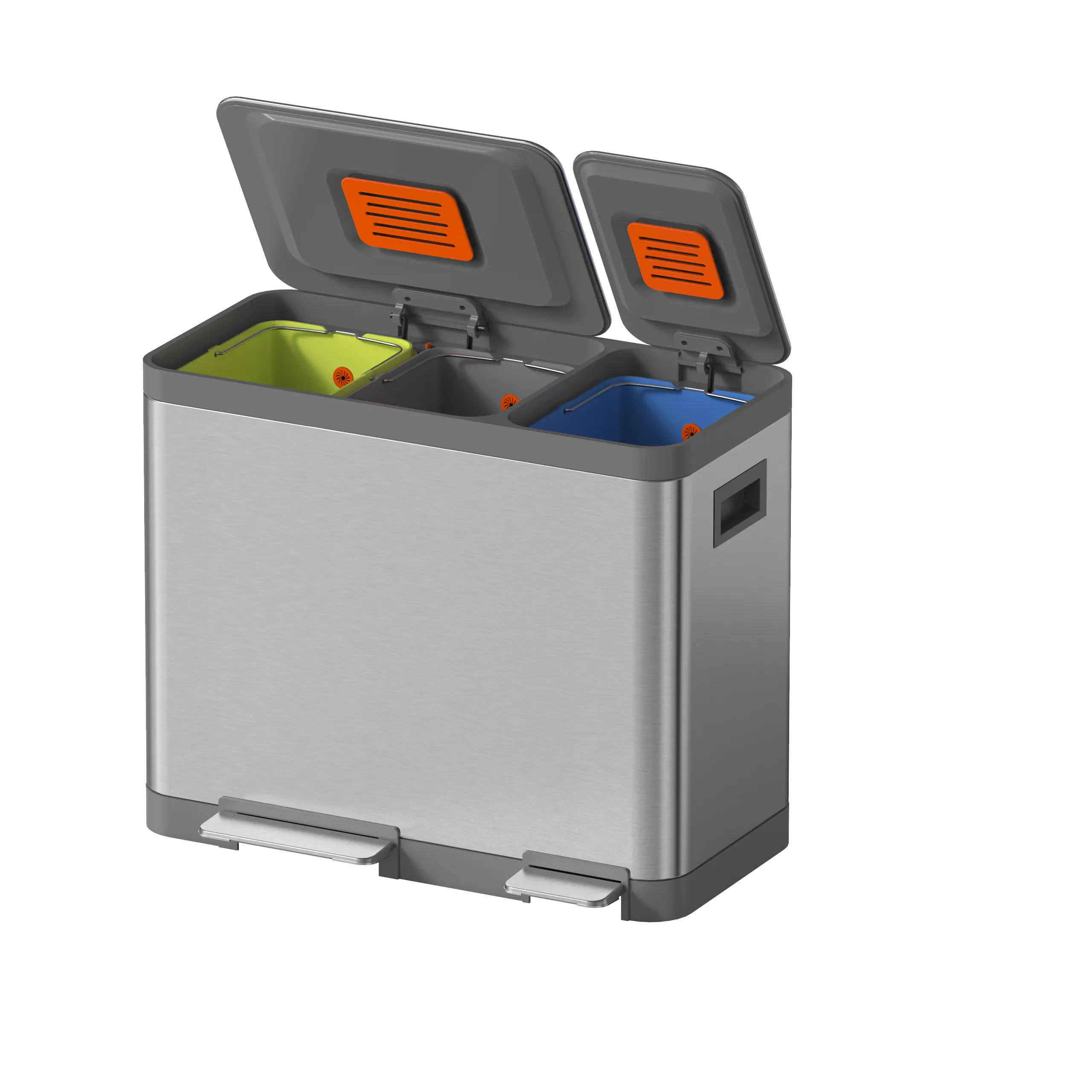JAVA Recycling Bin | NAFISI | JH8870 | 16L 16L 16L | Triple Liner | Trash Bin | Waste Bin