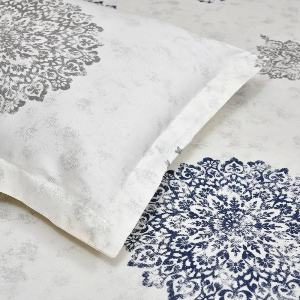 Luxurious Satin Print, 100% King Size Bedsheet, 300 TC, Monochrome