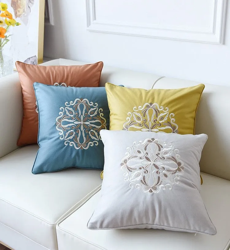 Modern Sofa Pillows, Flower Pattern Decorative Throw Pillows, Contemporary Throw Pillows, Large Decorative Pillows for Living Room