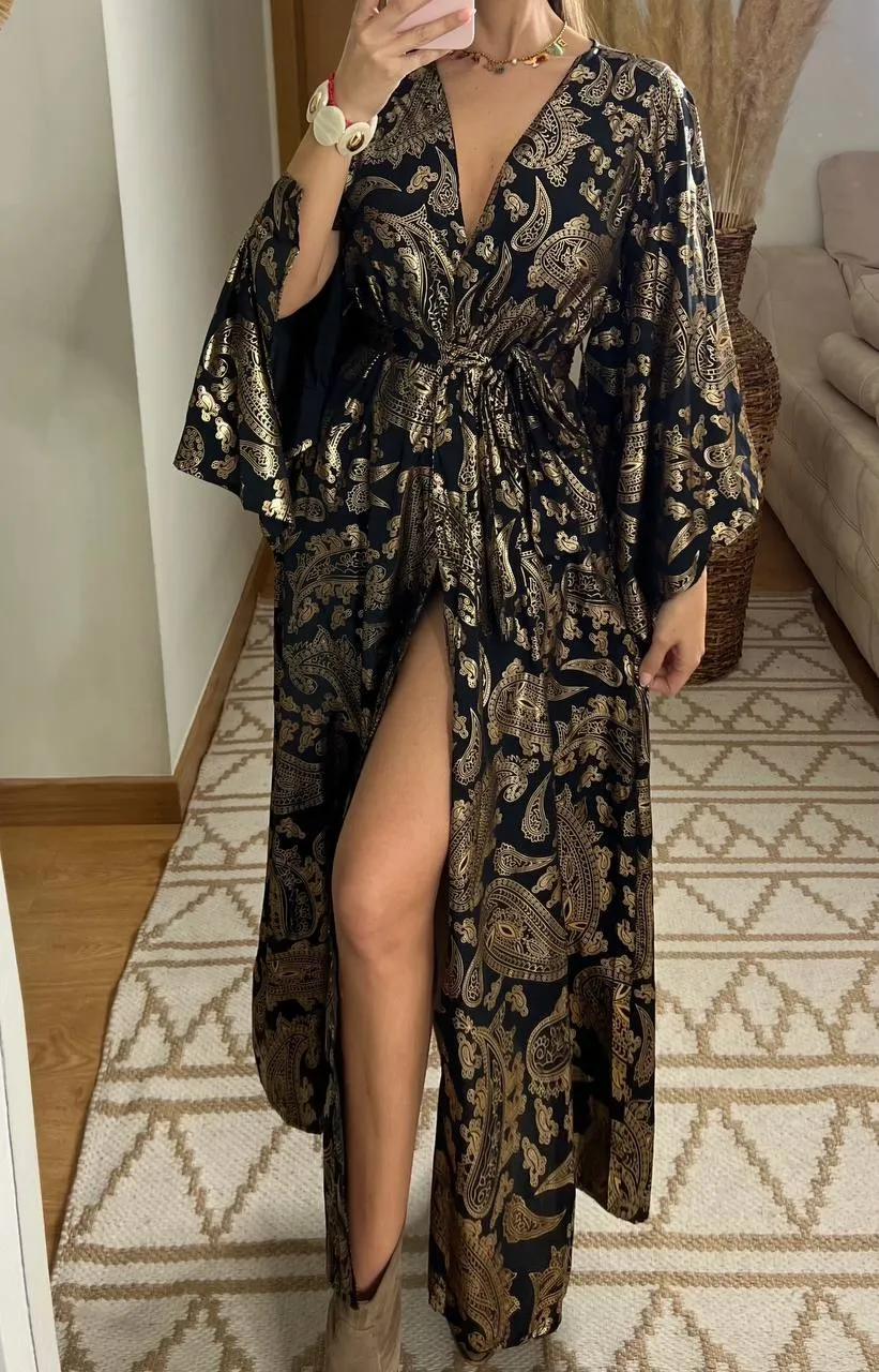 Natural Kaftan Maxi Dress