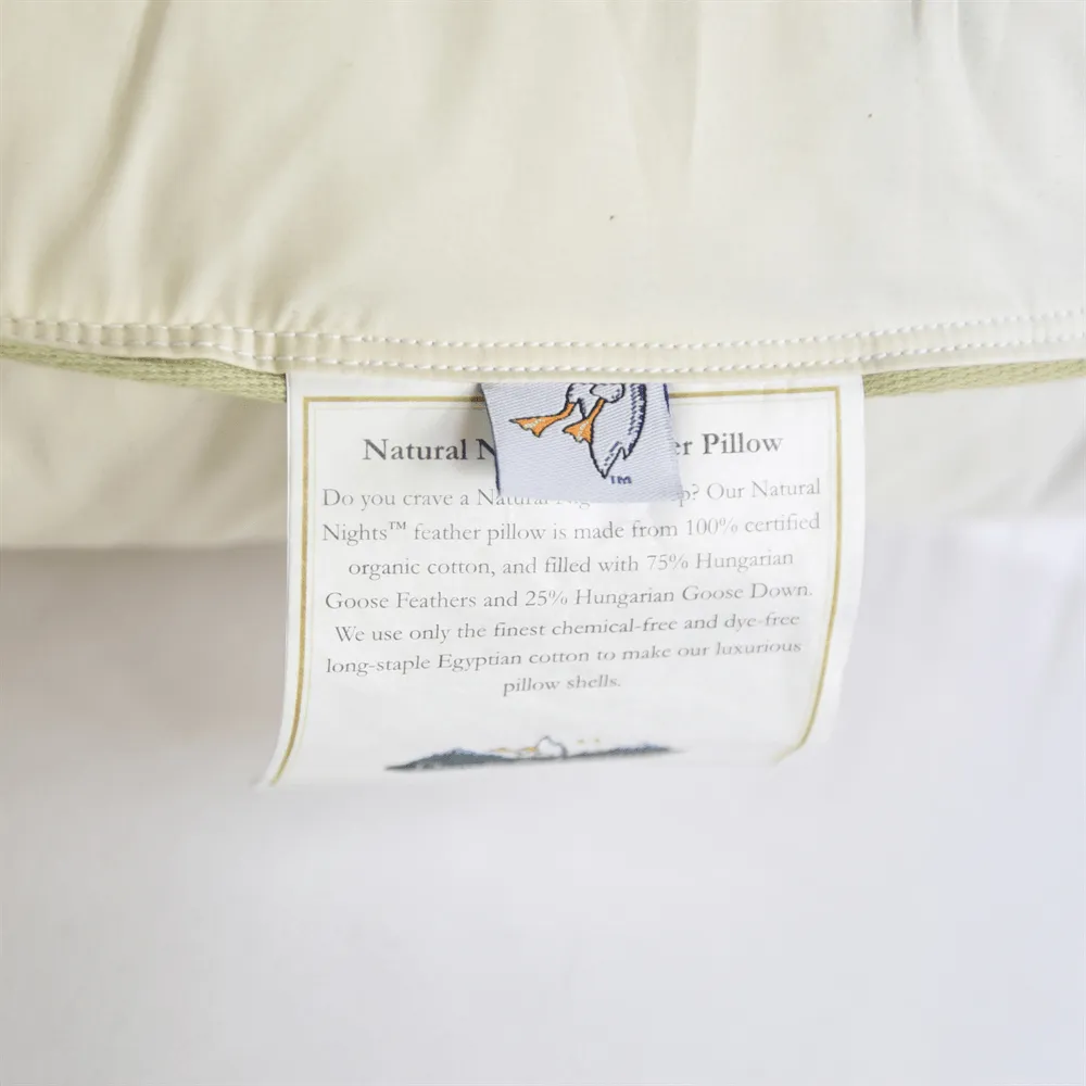 Natural Nights Classic Down Feather Pillow Standard Size - Soft (19oz)