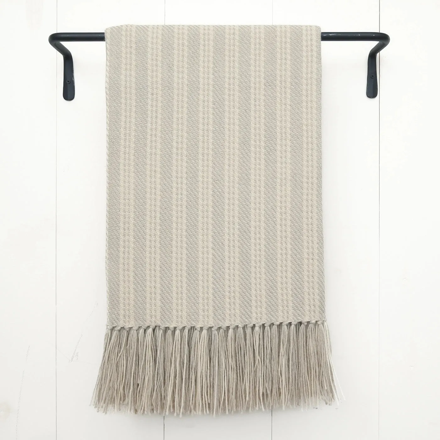 Neutral Pinstripe Handwoven Alpaca Throw