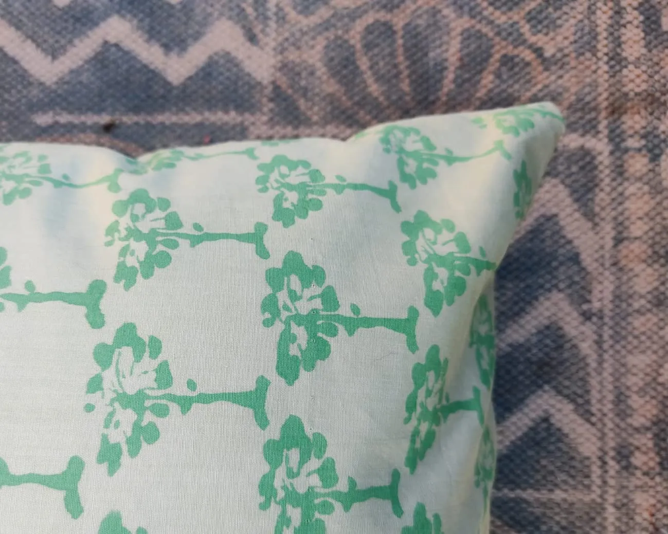 Prathaa Cushion Covers with Block Printed 16 X 16 inches for Living Room Cushion Covers | JYD_6