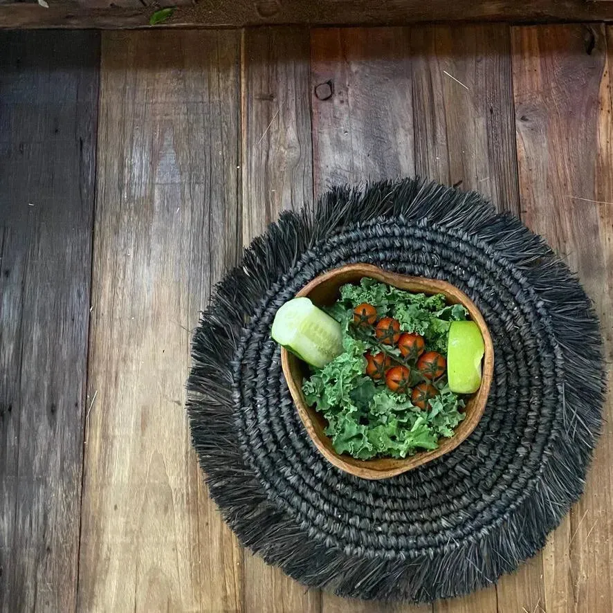Raffia Placemat Anthracite  Small