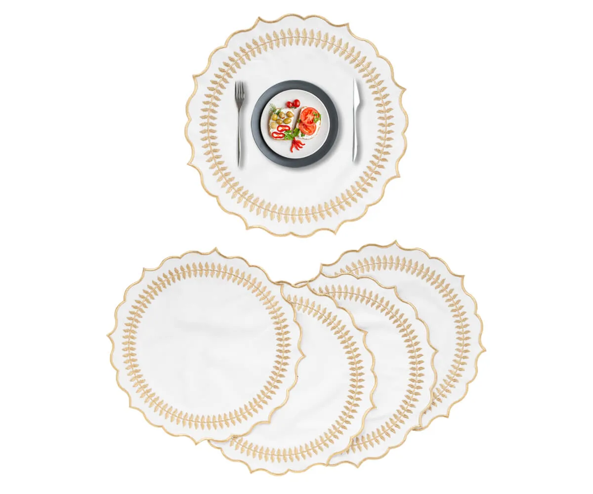 Scalloped Placemats - Round Placemats Set of 4