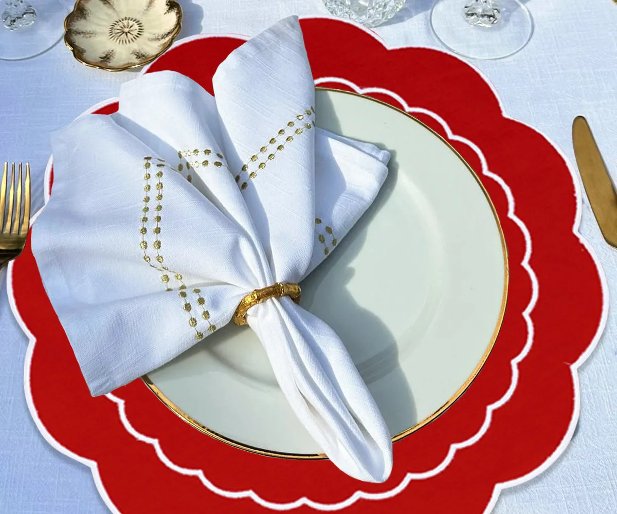 Scalloped Placemats - Round Placemats Set of 4