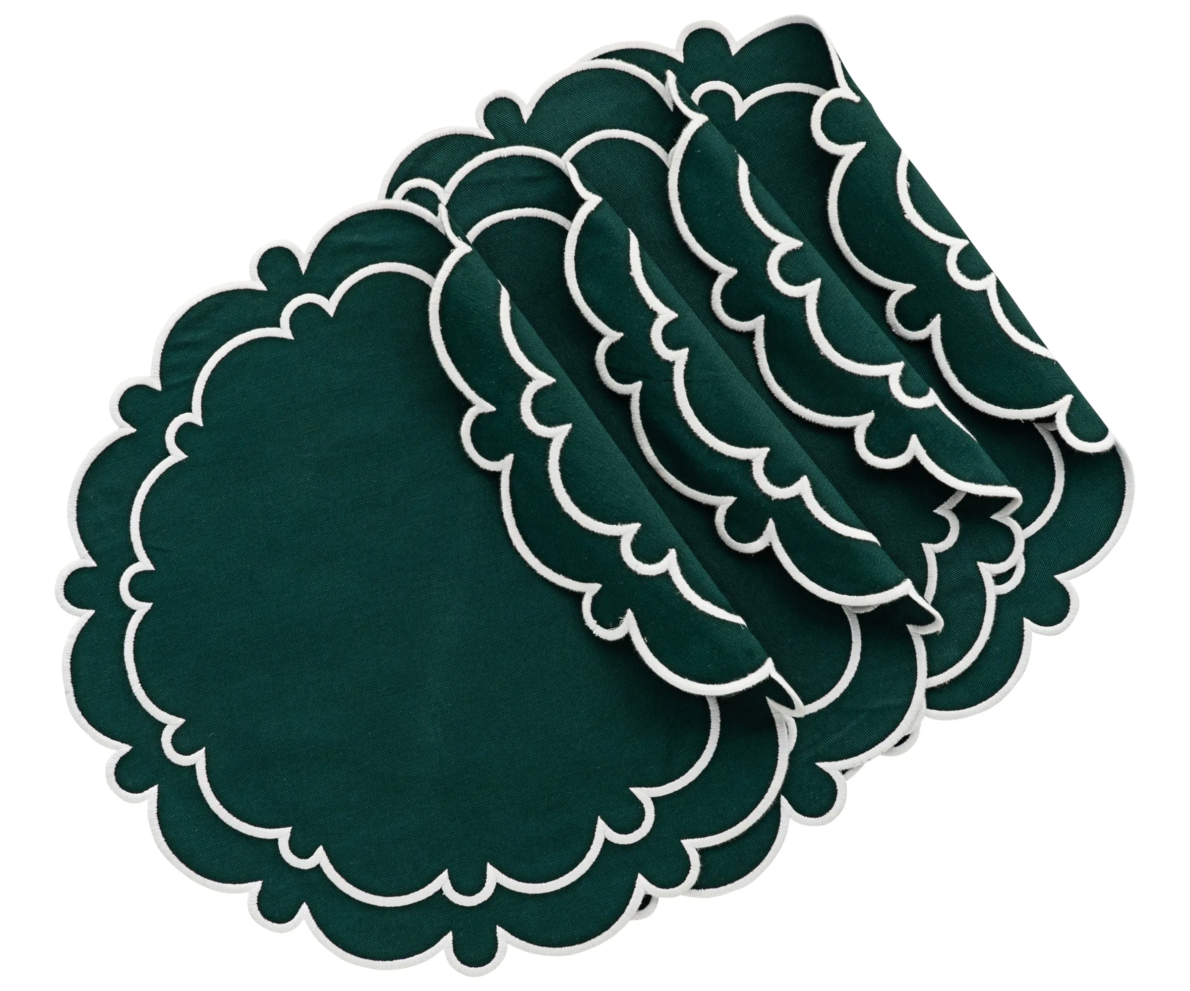 Scalloped Placemats - Round Placemats Set of 4