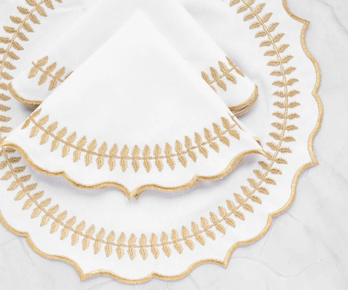 Scalloped Placemats - Round Placemats Set of 4
