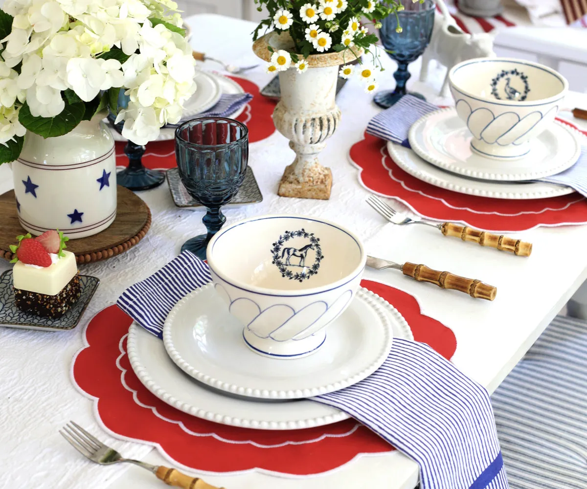 Scalloped Placemats - Round Placemats Set of 4
