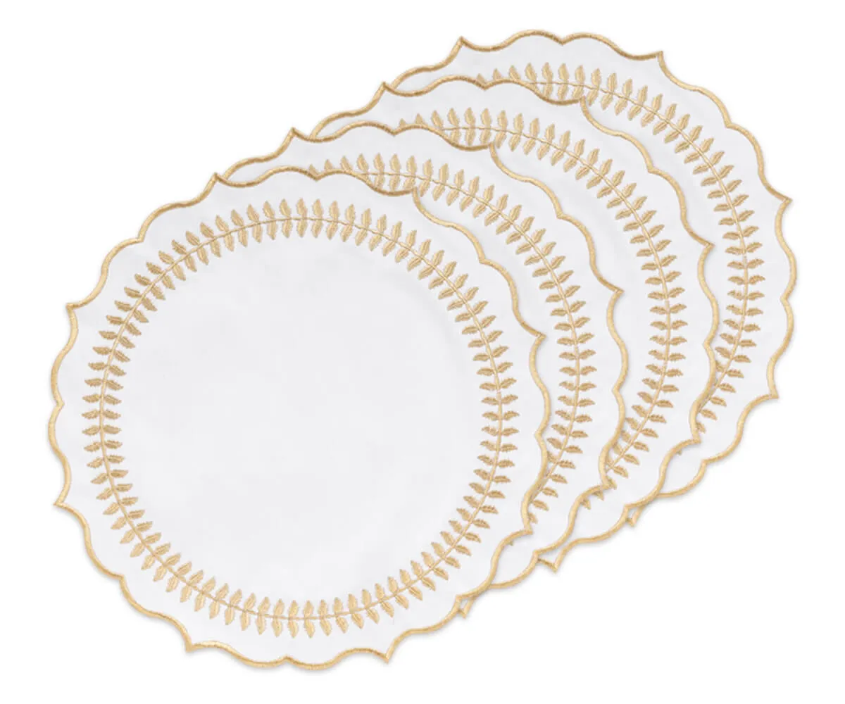 Scalloped Placemats - Round Placemats Set of 4